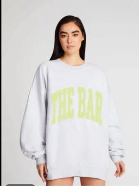 The Bar Light Heather Gray Sweatshirt with Lemon Accent
